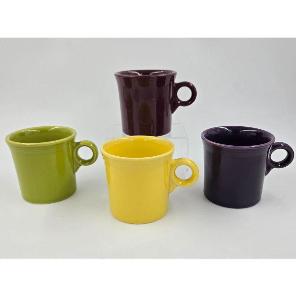 Fiesta Classic Ring Handle Mug Set of 4 Sunflower Green Purple Plum